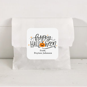Sticker Carré Sacs de friandises personnalisés pour un joyeux Ha