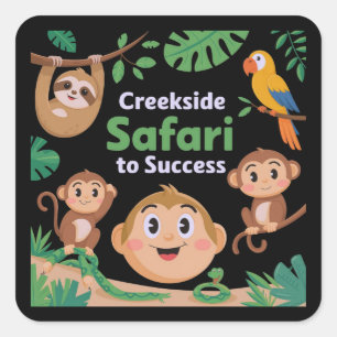 Sticker Carré Safari Creekside à la réussite Faune Design