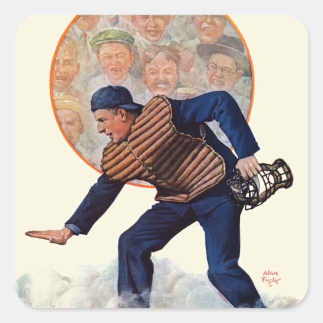 Sticker Carré Safe at the plate (Devant)