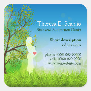 Sticker Carré Sage-femme de Doula de promenade de pré