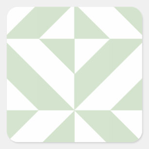 Sticker Carré Sage Green Geometric Deco Cube Pattern