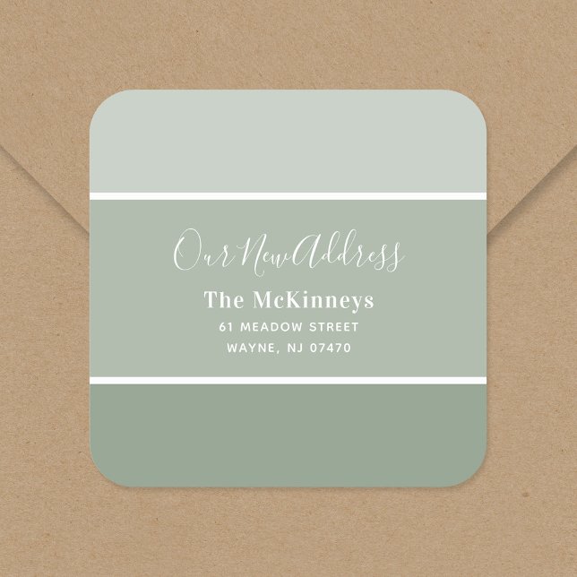 Sticker Carré Sage Green Paint Swatch Nouvelle adresse (Créateur téléchargé)