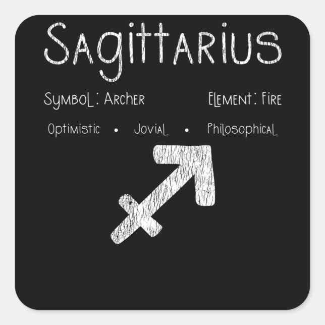 Sticker Carré Sagittarius Horoscope Astrologie Étoile Signal Ann (Devant)