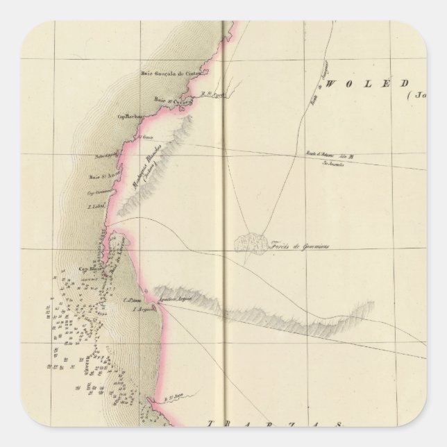 Sticker Carré Sahara occidental, Afrique 12 (Devant)