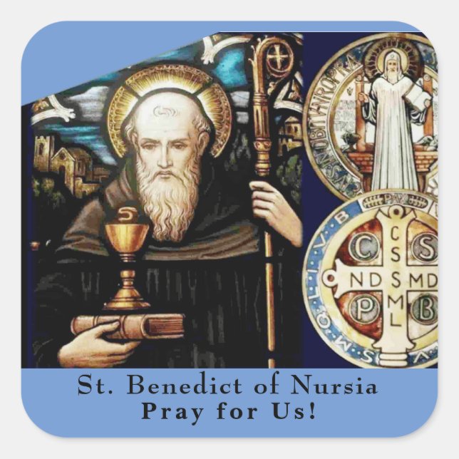 Sticker Carré Saint Benoît de Nursia (Devant)