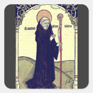 Sticker Carré Saint Benoît de Nursie Patron de l'Europe Catholiq