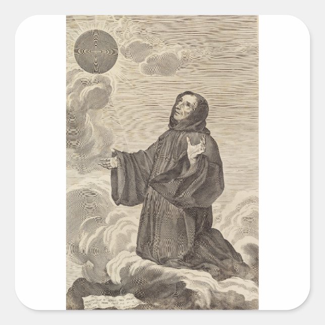 Sticker Carré Saint Benoît de Nursie Père du monachisme (Devant)
