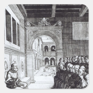 Sticker Carré Saint Benoît Prêcher dans le monastère