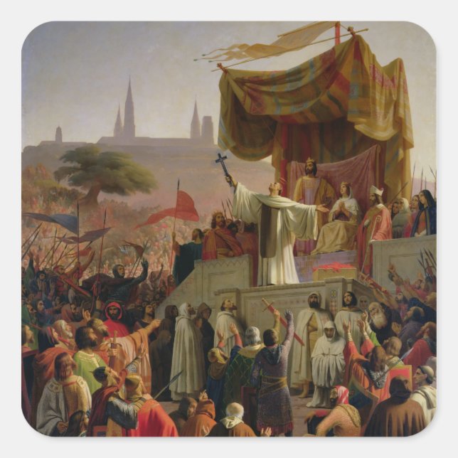 Sticker Carré Saint Bernard Prêcher la deuxième croisade (Devant)