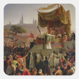 Sticker Carré Saint Bernard Prêcher la deuxième croisade