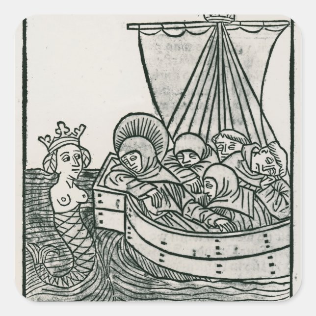 Sticker Carré Saint-Brendan et la sirène (Devant)