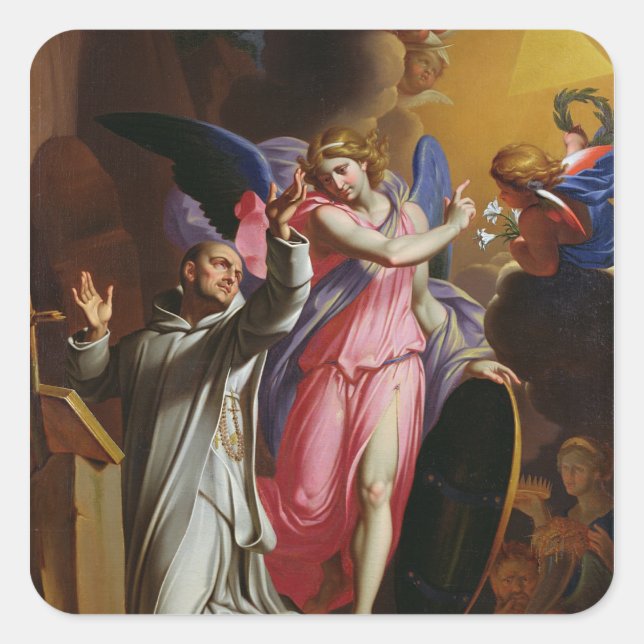 Sticker Carré Saint Bruno à la prière, 1671 (Devant)