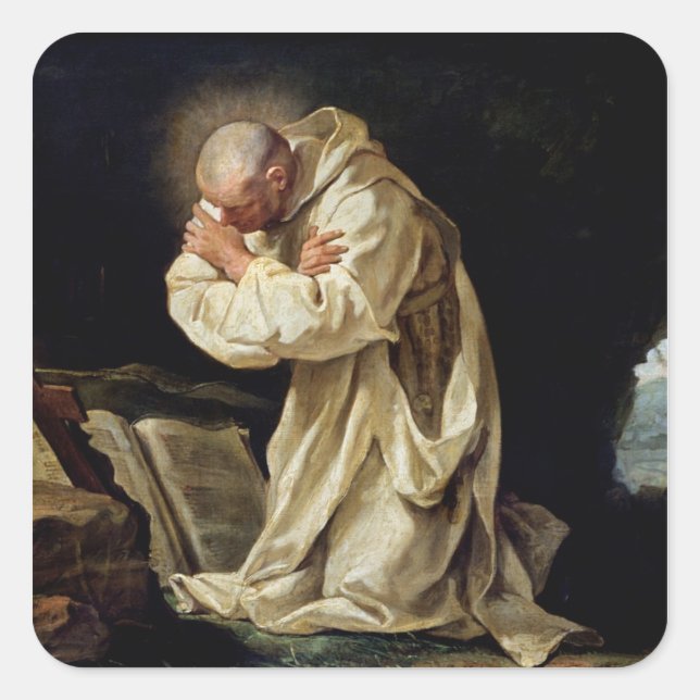 Sticker Carré Saint-Bruno prier dans le désert, 1763 (Devant)