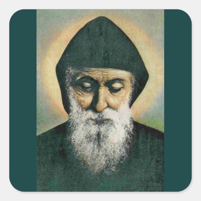 Sticker Carré Saint Charbel Portrait (Devant)