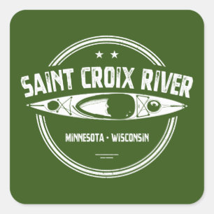 Sticker Carré Saint Croix River Minnesota Wisconsin Kayaking