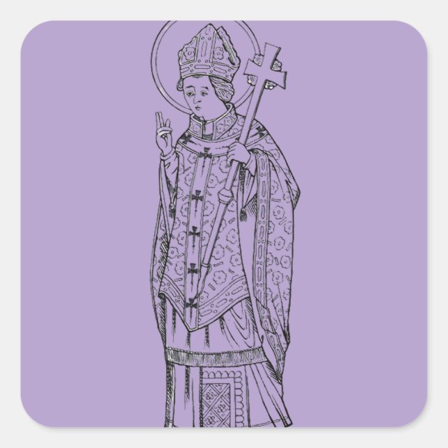 Sticker Carré Saint Deiniol Abbé et Évêque (Devant)