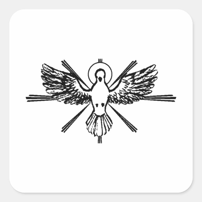 Sticker Carré Saint-Esprit sous forme de colombe (Devant)