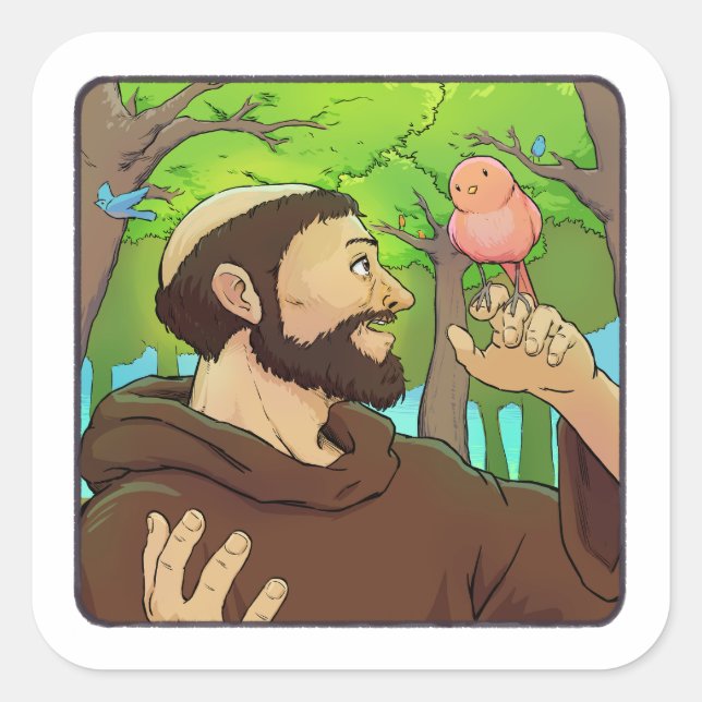 Sticker Carré Saint François d'Assise (Devant)