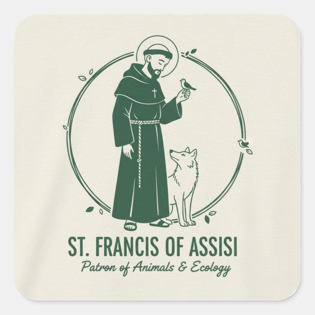 Sticker Carré Saint François d'Assise (Devant)
