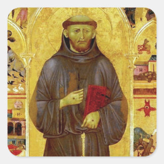 Sticker Carré Saint François d'Assise Iconographie médiévale