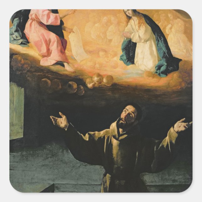 Sticker Carré Saint François d'Assise, le miracle des Rose (Devant)