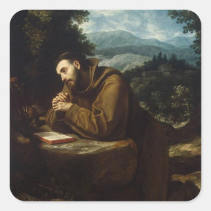 Sticker Carré Saint François d'Assise par Cigoli