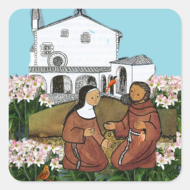 Sticker Carré Saint François et Saint Clare d'Assise (Devant)