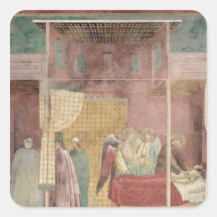 Sticker Carré Saint François guérit l'homme blessé de Lerida