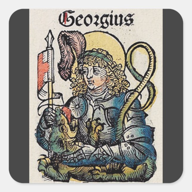 Sticker Carré Saint Georges et le Dragon Grand Martyr (Devant)