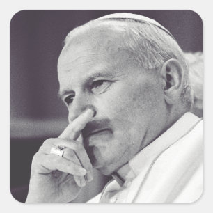 Sticker Carré Saint Jean Paul II Le Grand Communicateur Beaux-Ar