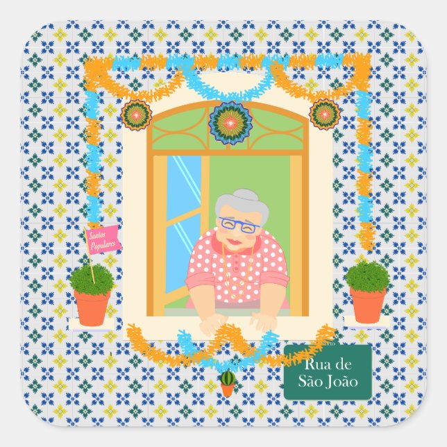 Sticker Carré Saint John Portugais Festa Voisin (Devant)