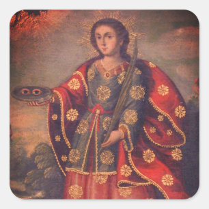 Sticker Carré Saint Lucy dans le style de l'école Cusco