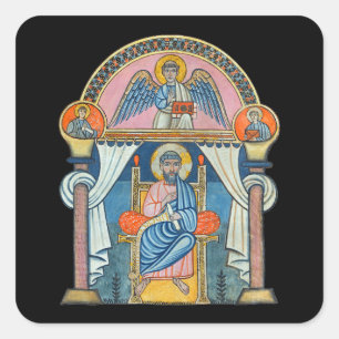Sticker Carré Saint Matthew - Manuscrit médiéval