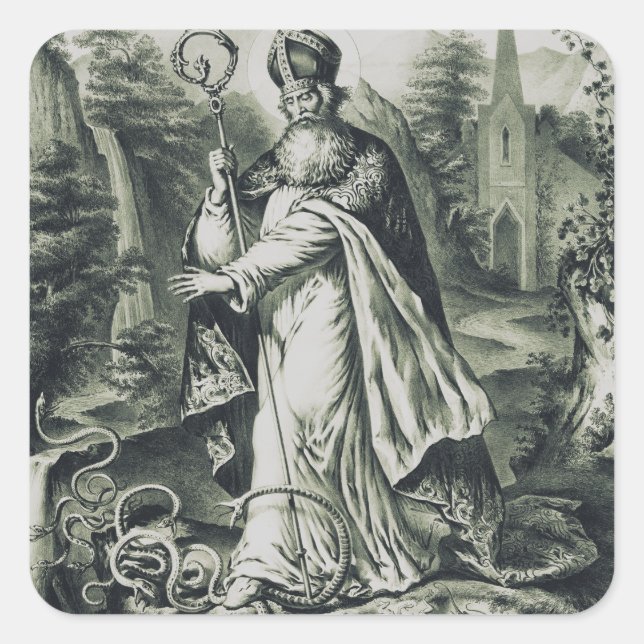 Sticker Carré Saint Patrick patron de l'Irlande (Devant)