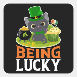 Sticker Carré Saint Patrick's Day Être chanceux