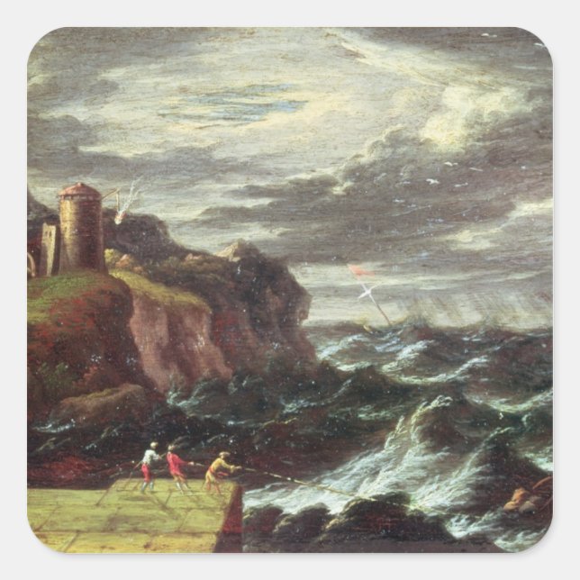 Sticker Carré Saint Paul arrivant à Malte (Devant)