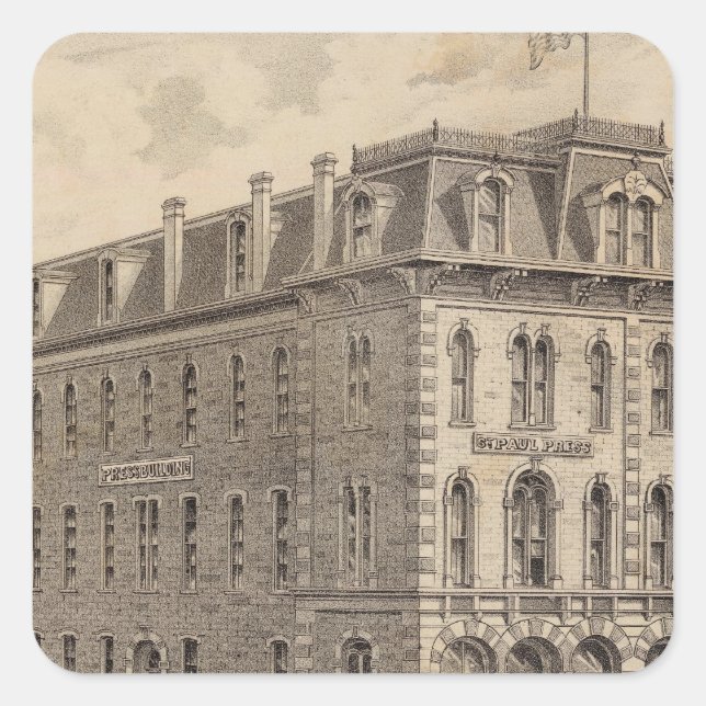 Sticker Carré Saint Paul Press Company (Devant)