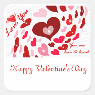 Sticker Carré Saint Valentin, Amour_