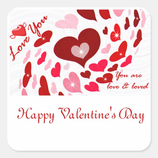Sticker Carré Saint Valentin, Amour_ (Devant)