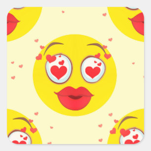 Sticker Carré Saint Valentin Emoji