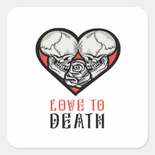 Sticker Carré Saint-Valentin esthétique jusqu'à ce que la mort n