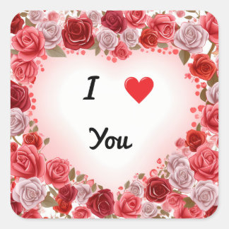 Sticker Carré Saint Valentin Je t'aime