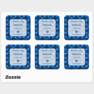 Sticker Carré Saint Valentin Special Blue Marketing Collatéral