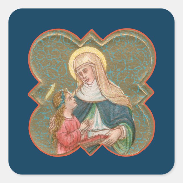 Sticker Carré Sainte-Anne et la BVM dans un Quatrefoil barbelé ( (Devant)