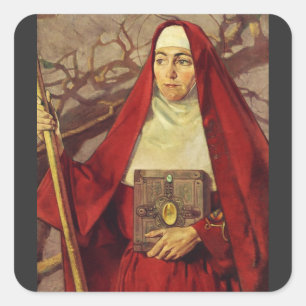 Sticker Carré Sainte Brigitte de Kildare Flamme celtique Art sac