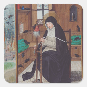 Sticker Carré Sainte Gertrude de Helfta par Simon Bening