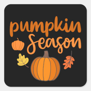 Sticker Carré Saison des citrouilles Automne