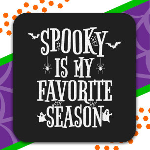 Sticker Carré Saison éffrayante Fantômes Bats Araignées Hallowee