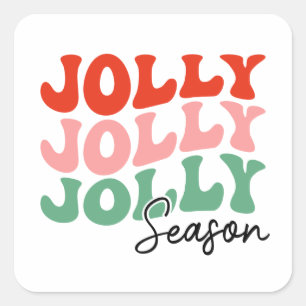 Sticker Carré Saison Jolly Jolly Saison Retro Typographie de vac