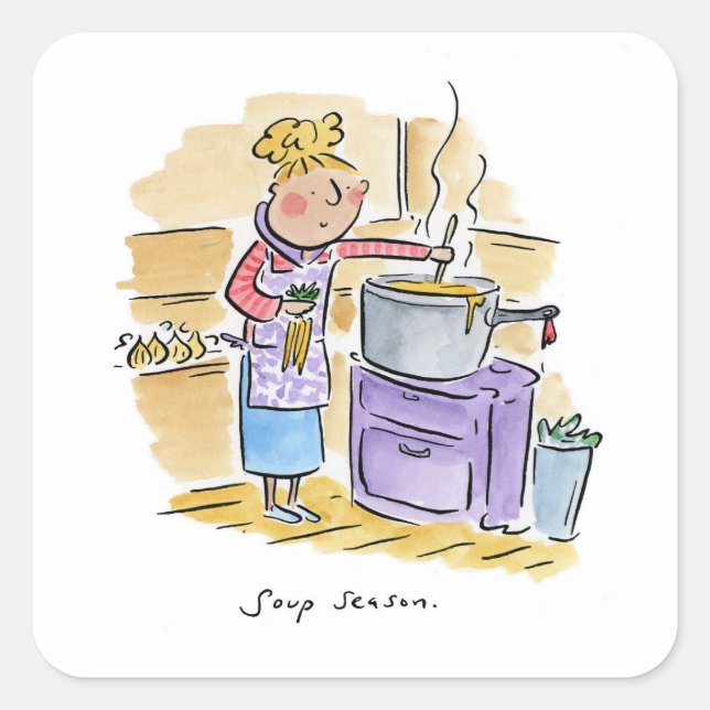 Sticker Carré Saison Soupe (Devant)